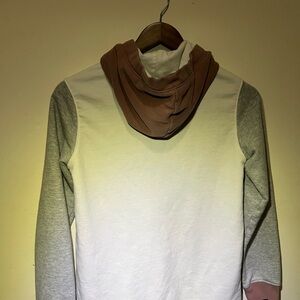 Lands' End Pink and White Hoodie